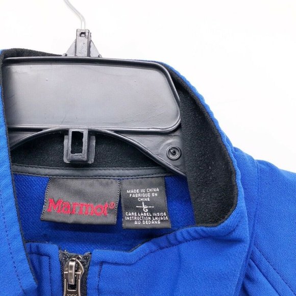 Marmot Mens Track Jacket Blue Black Mock Neck Sz L - Picture 7 of 8